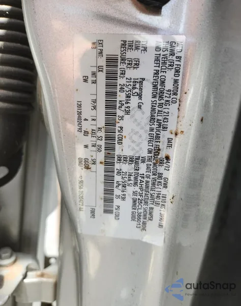 2012 Ford Focus Se z USA, uszkodzony, nr VIN 1FAHP3F25CL386013